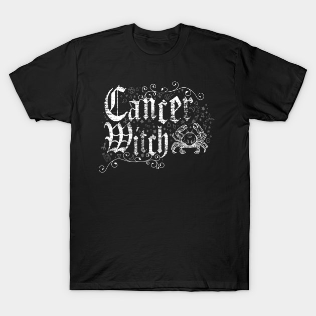 Cancer Zodiac sign Witch craft vintage distressed Horoscope T-Shirt by Nemons